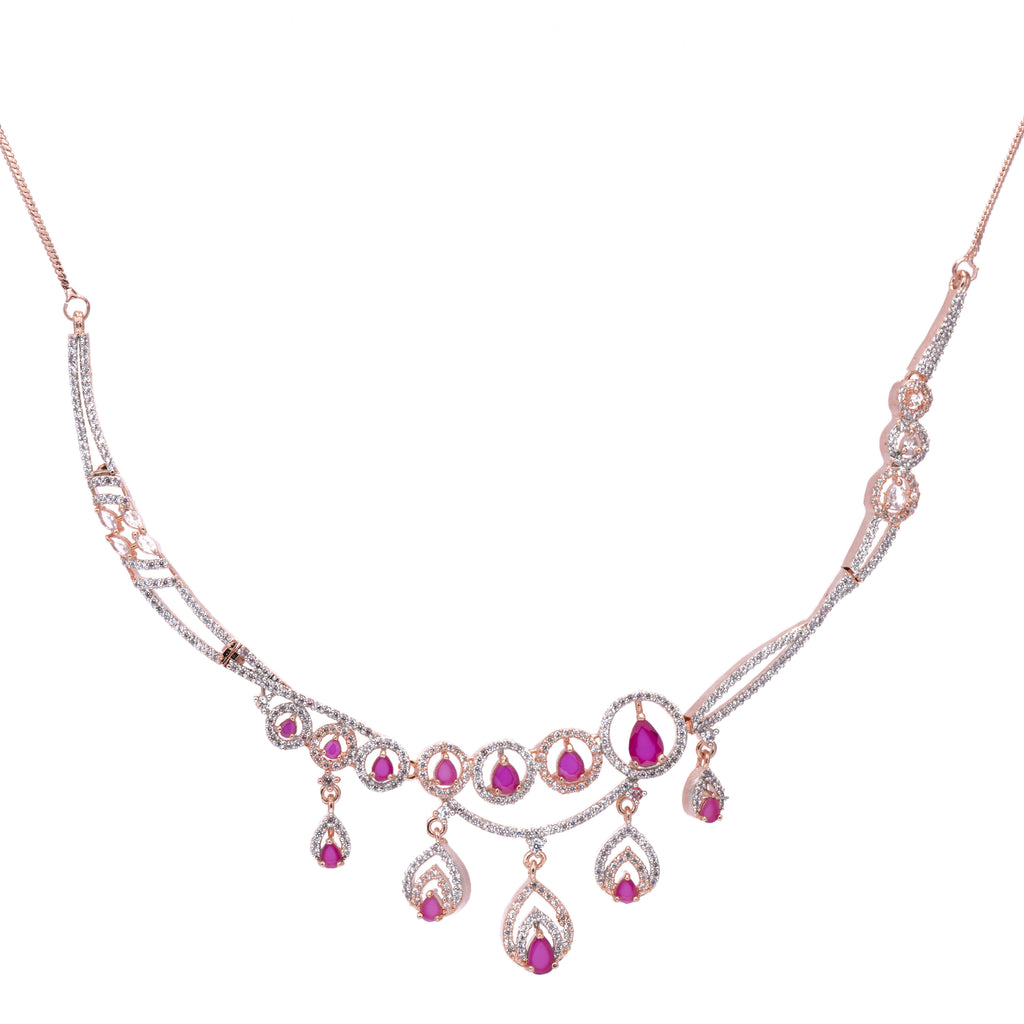 Lunar Lumia | Ruby | Premium CZ Crystal Necklace Set