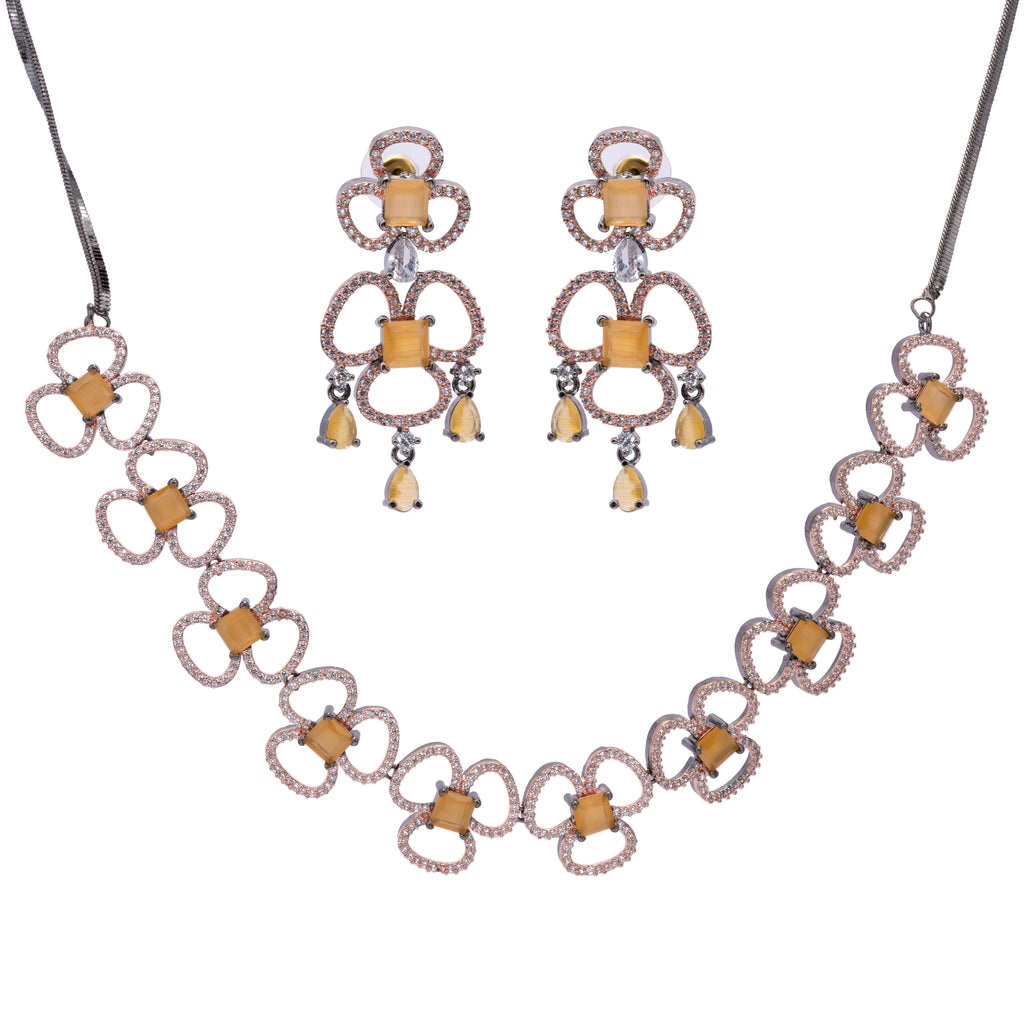 Imperial Floric | Premium CZ Crystal Necklace Set