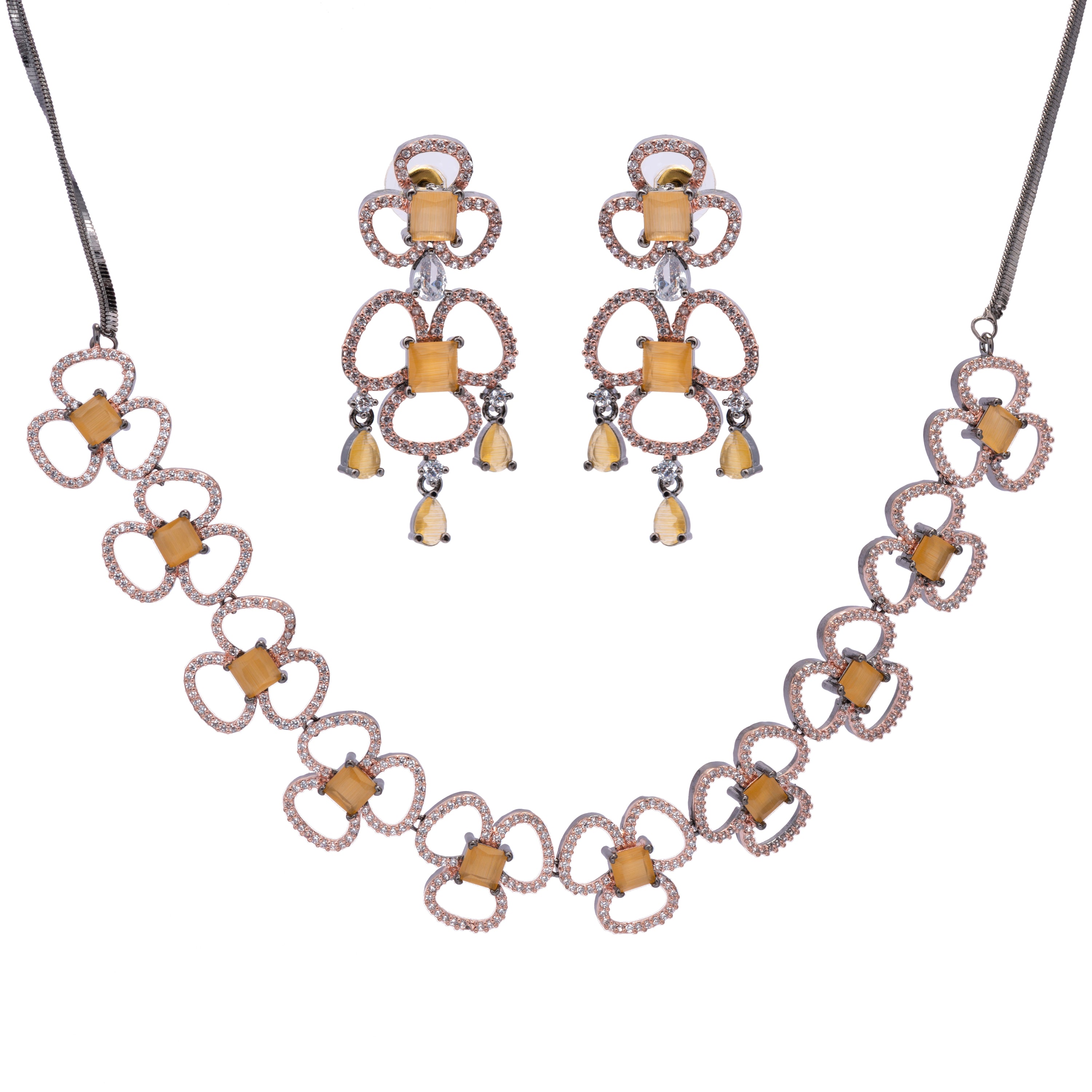 Imperial Floric | Premium CZ Crystal Necklace Set