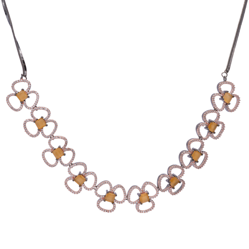 Imperial Floric | Citrine | Premium CZ Crystal Necklace Set
