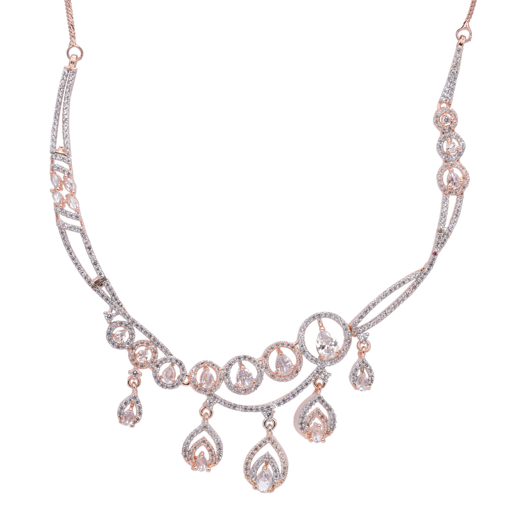 Lunar Lumia | Rose Rhapsody | Premium CZ Crystal Necklace Set