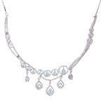 Lunar Lumia | Aquamarine | Premium CZ Crystal Necklace Set