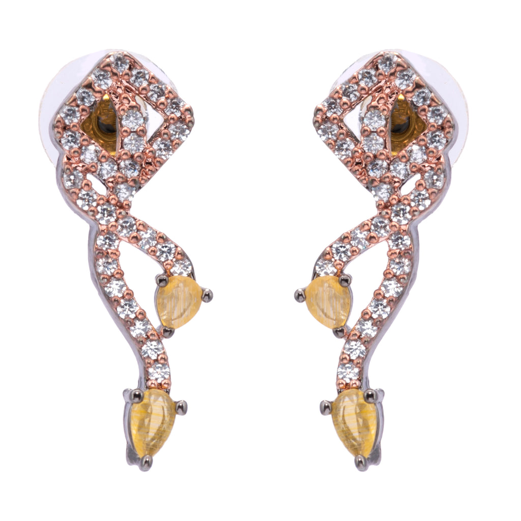 Blackgold Sculpted | Premium CZ Crystal Necklace Set