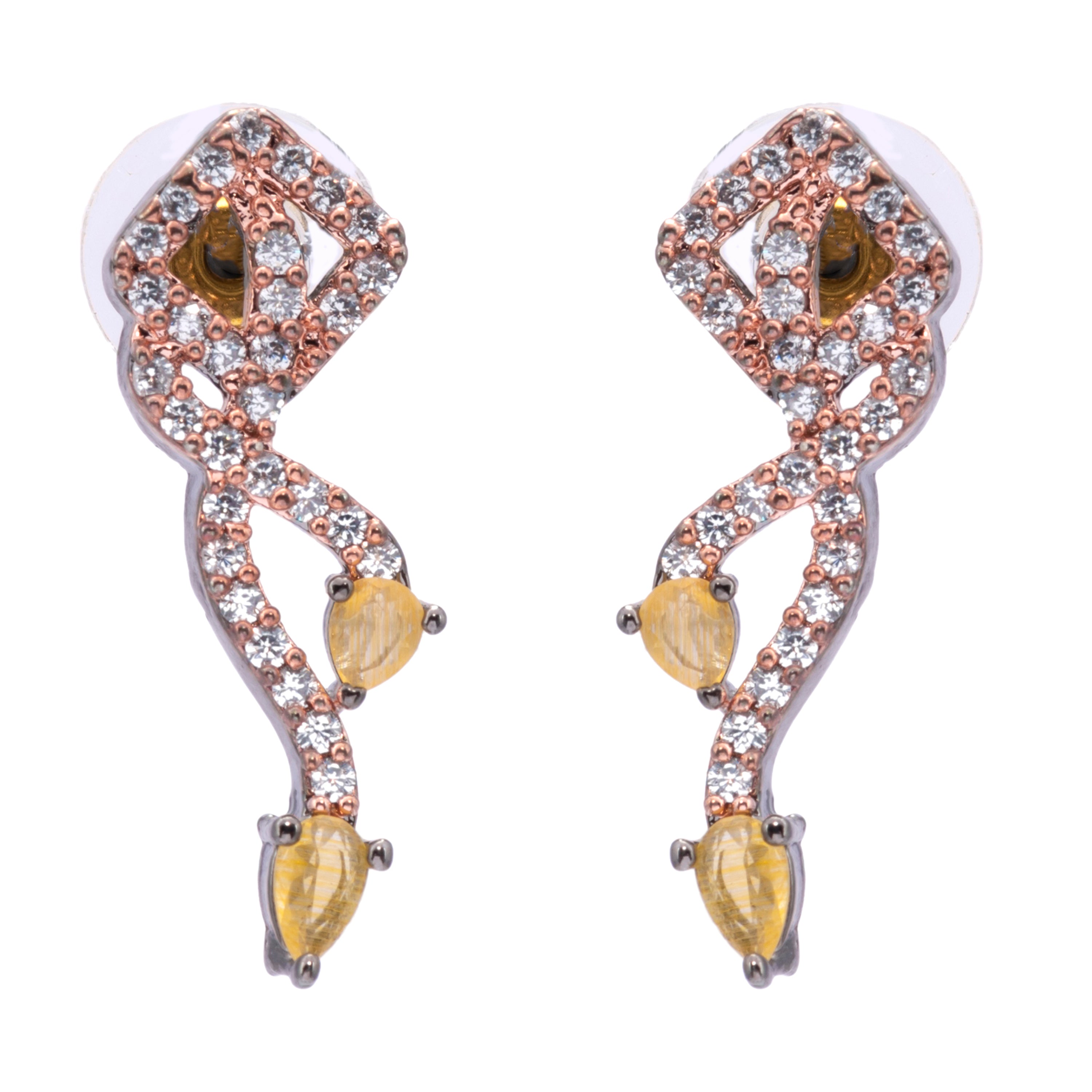 Blackgold Sculpted | Premium CZ Crystal Necklace Set