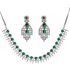 Aetherial Emerald Weave | Premium CZ Crystal Necklace Set