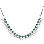 Aetherial Emerald Weave | Premium CZ Crystal Necklace Set
