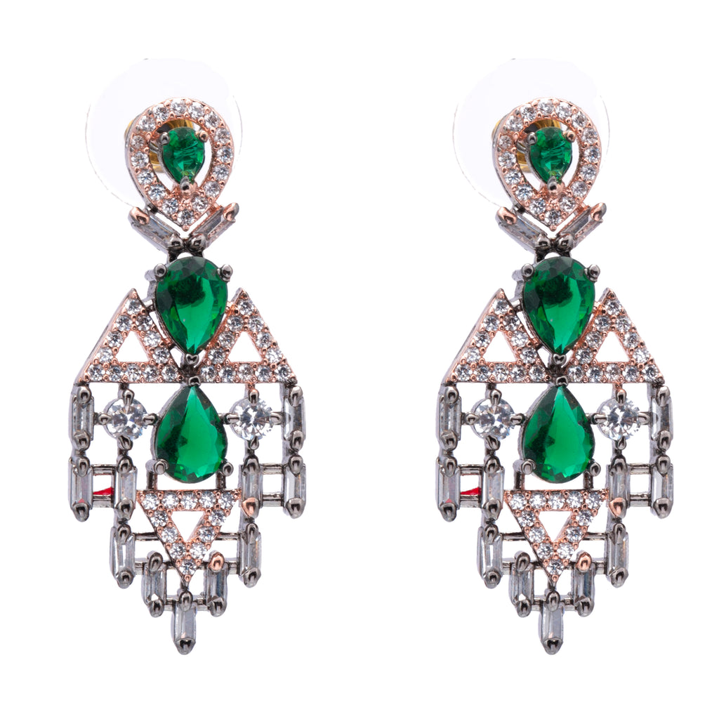 Aetherial Emerald Weave | Premium CZ Crystal Necklace Set