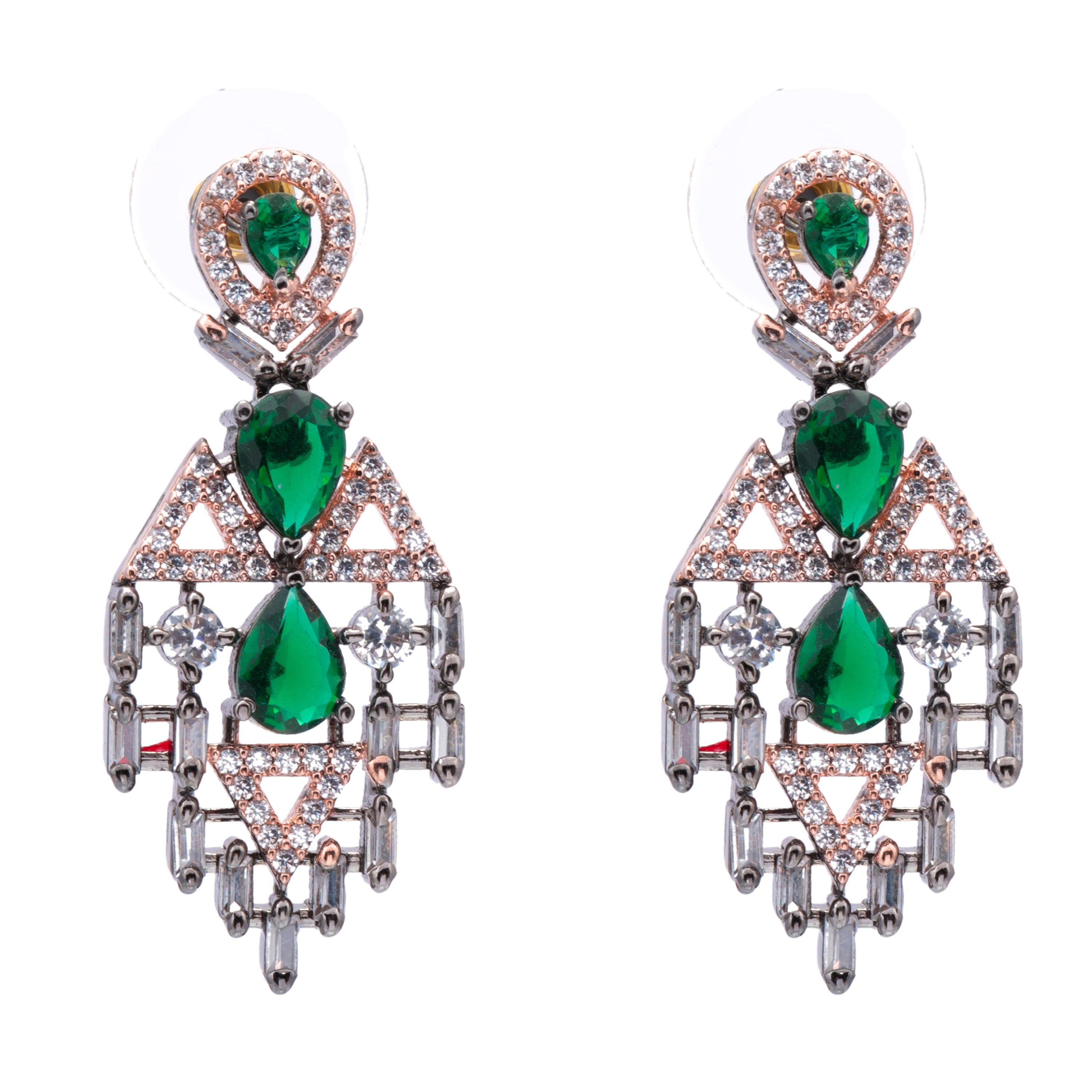 Aetherial Emerald Weave | Premium CZ Crystal Necklace Set