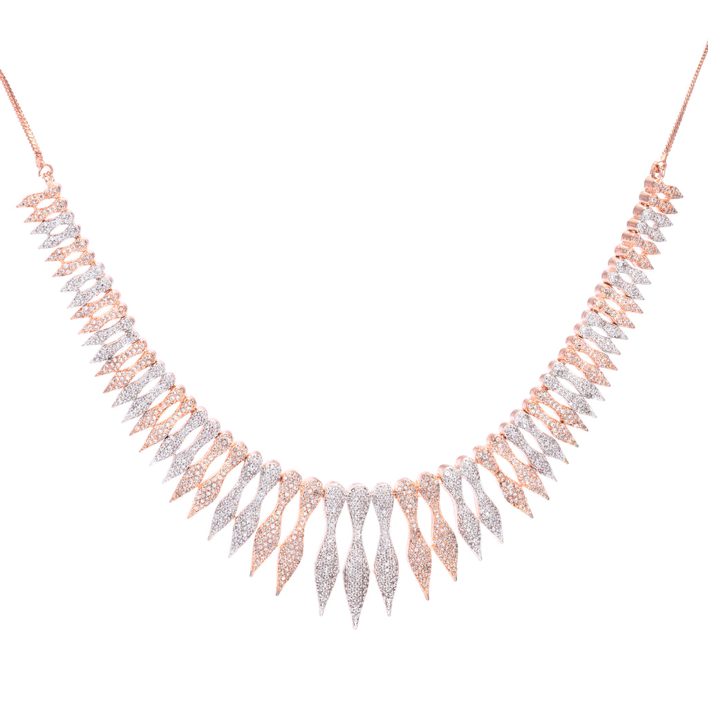 Heavenly Jade | Rose Rhapsody | Premium CZ Crystal Necklace Set