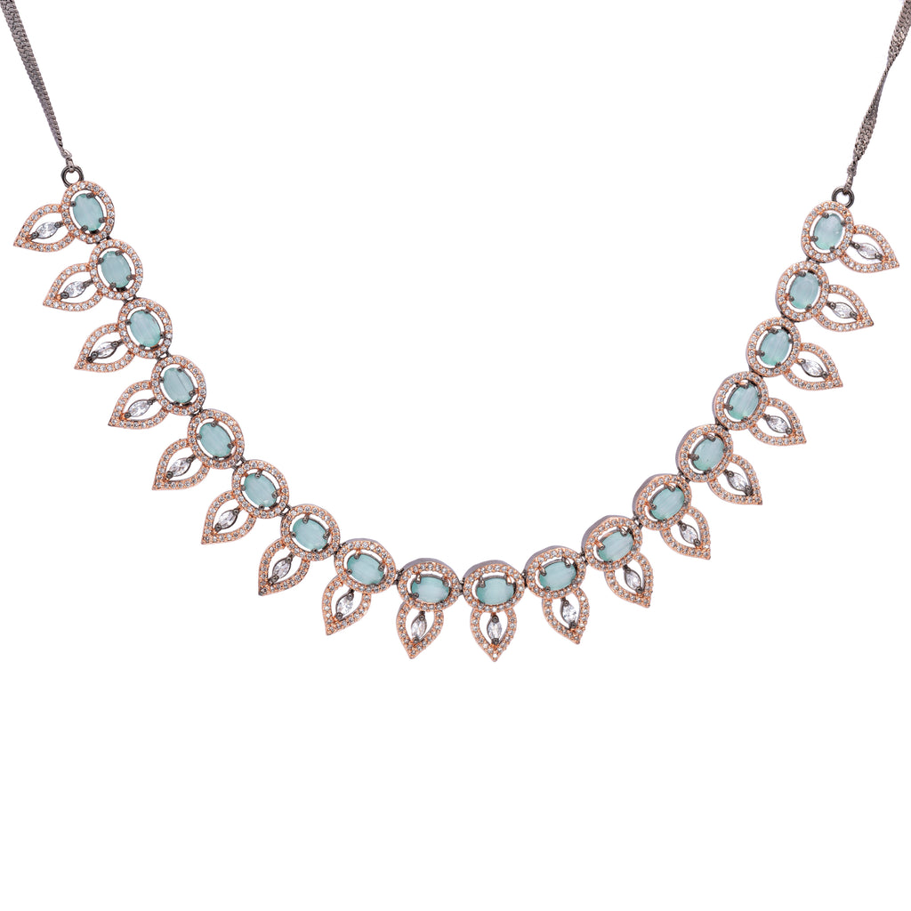 Eclipse Seraph | Mint Green | Luxury CZ Crystal Necklace Set