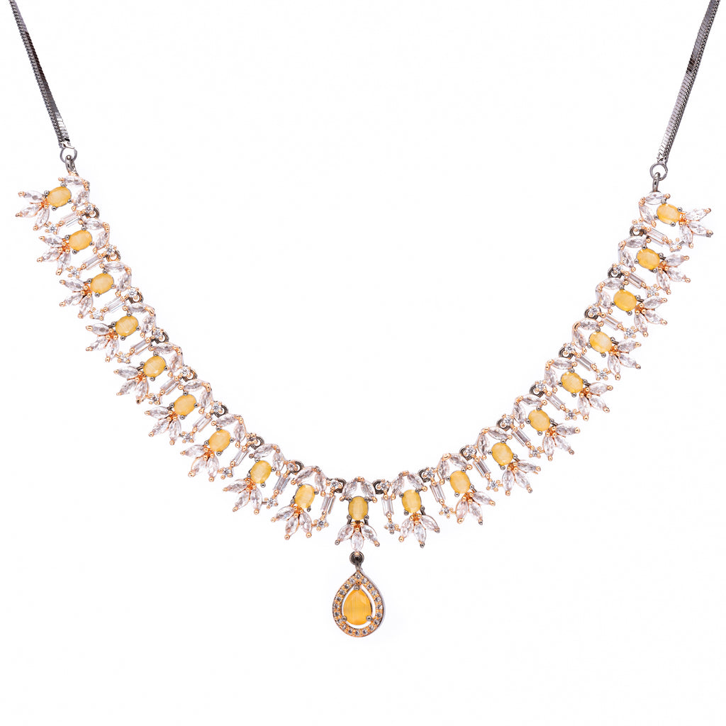 Adored Mark | Citrine | Luxury CZ Crystal Necklace Set