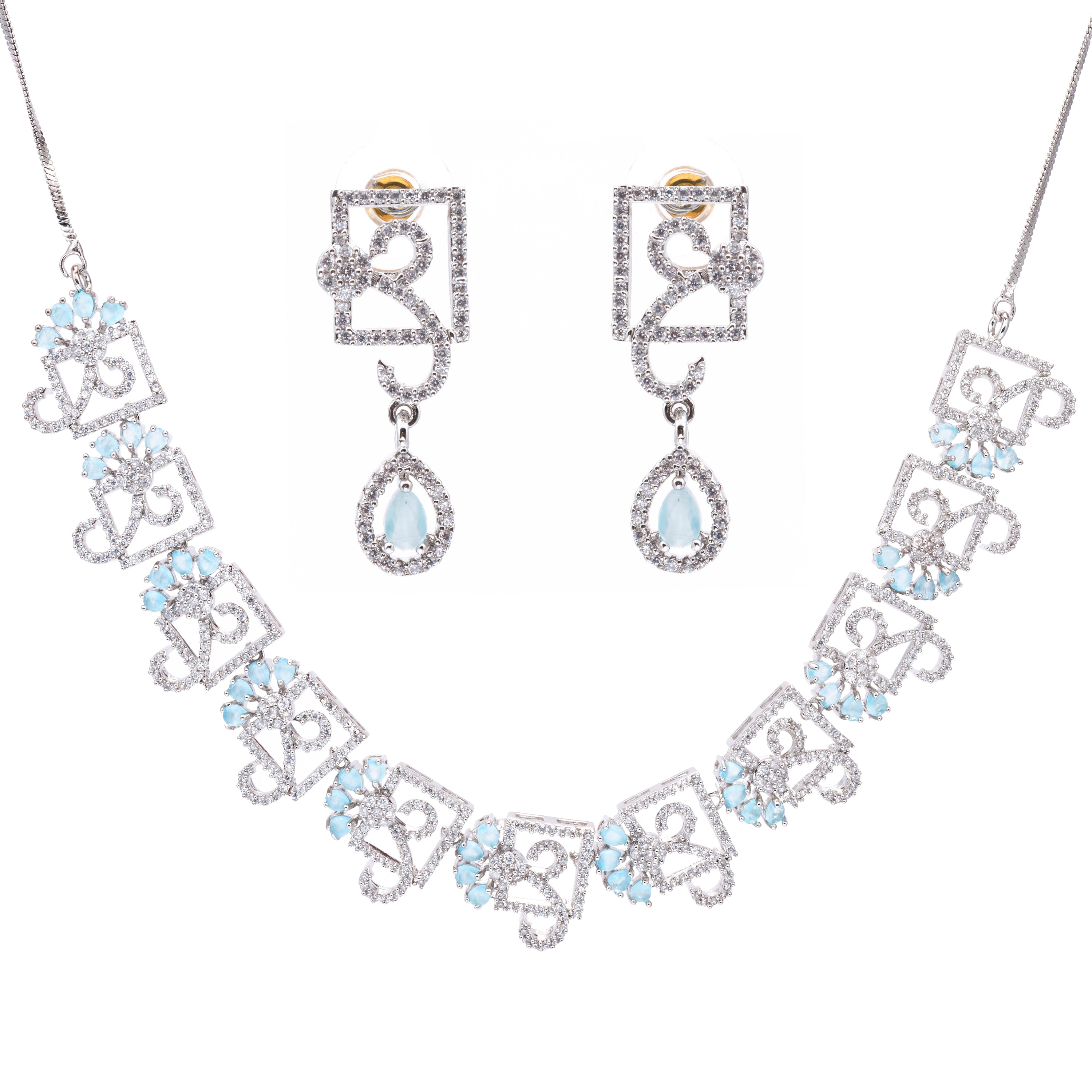 Square Crux | Premium CZ Crystal Necklace Set