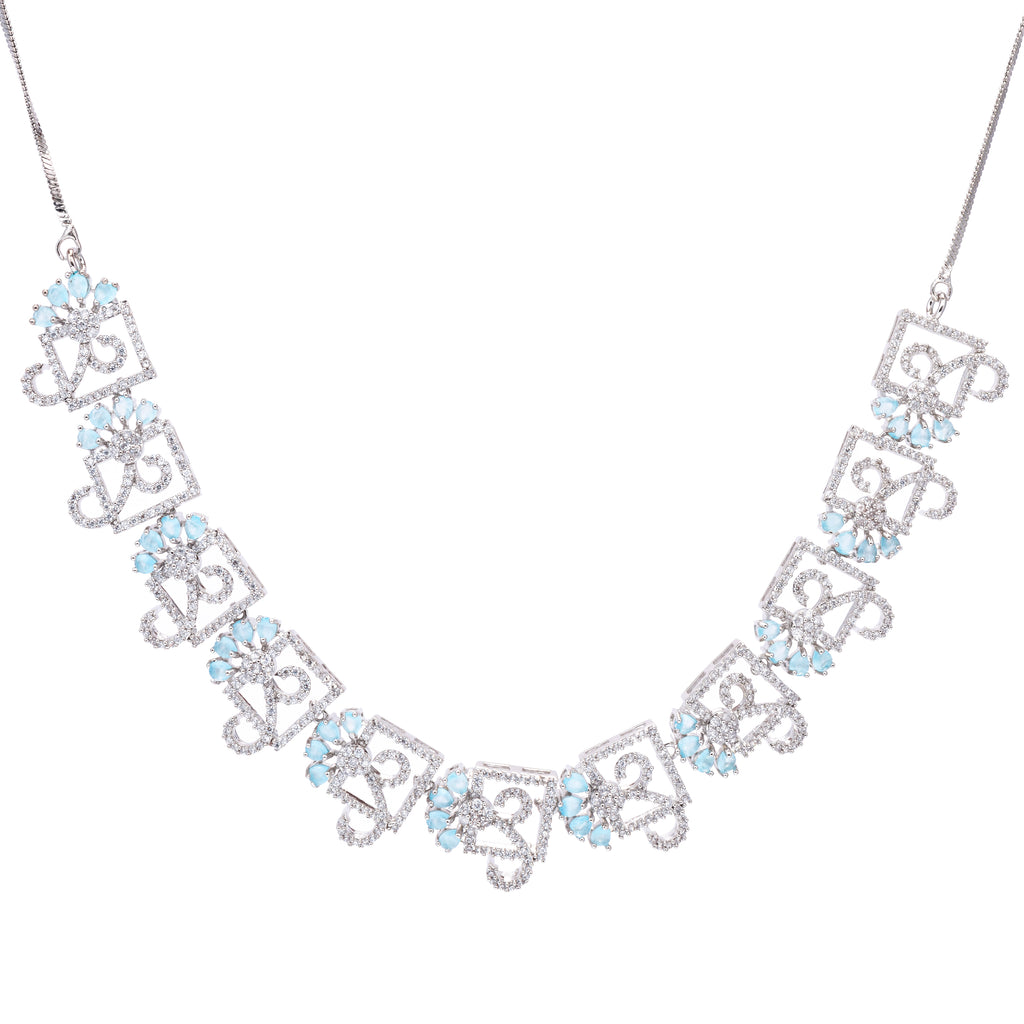Square Crux | Silverene | Premium CZ Crystal Necklace Set