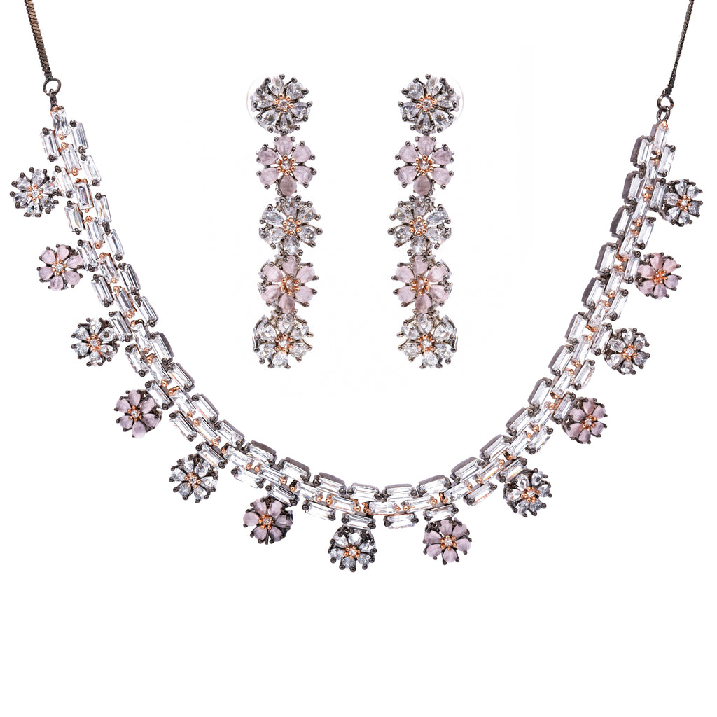 Lunar Cross | Premium CZ Crystal Necklace Set