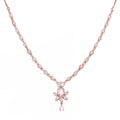 Blushing Pink Rose | Premium CZ Crystal Necklace Set