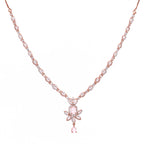 Blushing Pink Rose | Premium CZ Crystal Necklace Set