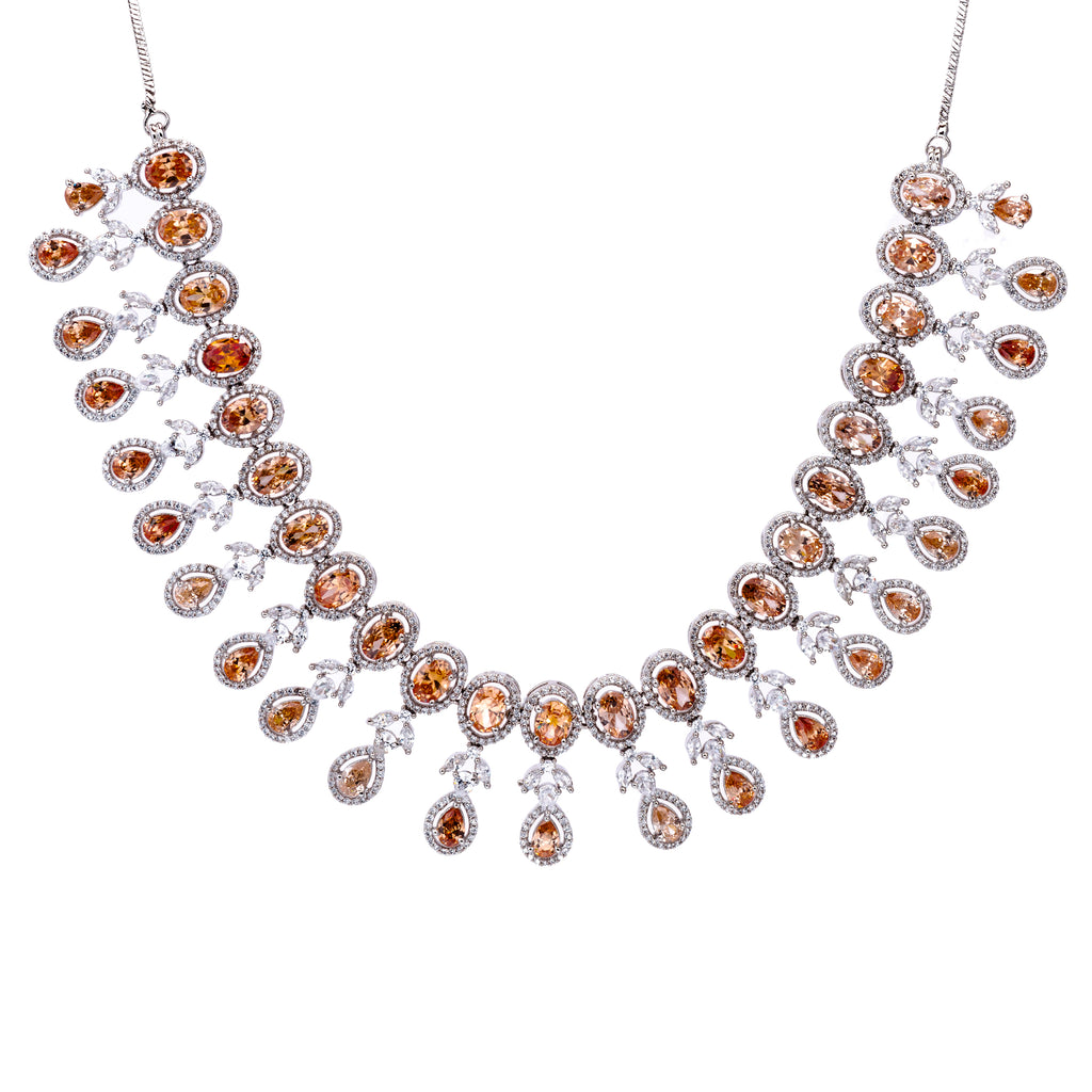 Sunkissed Champagne | Luxury CZ Crystal Necklace Set