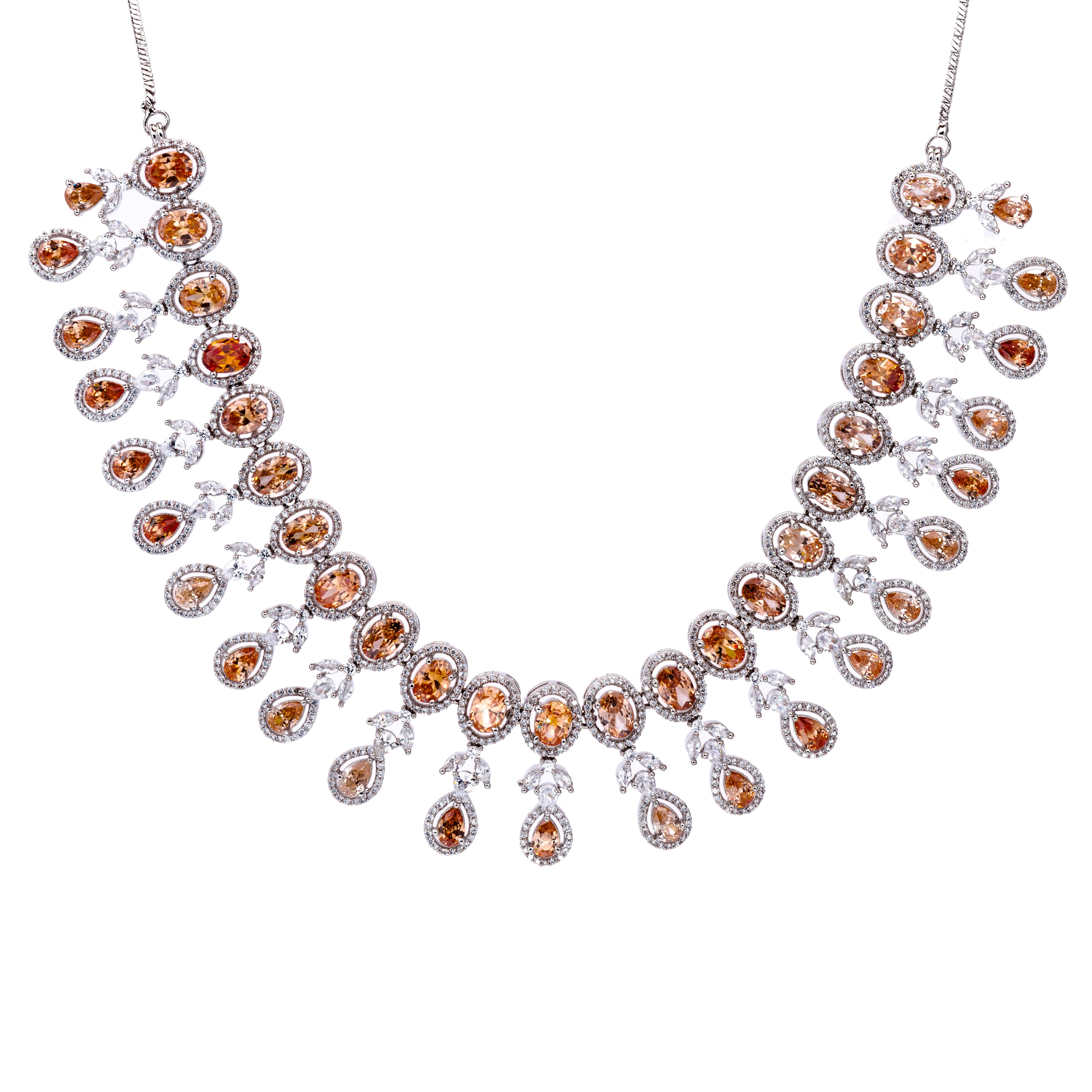 Sunkissed Champagne | Luxury CZ Crystal Necklace Set