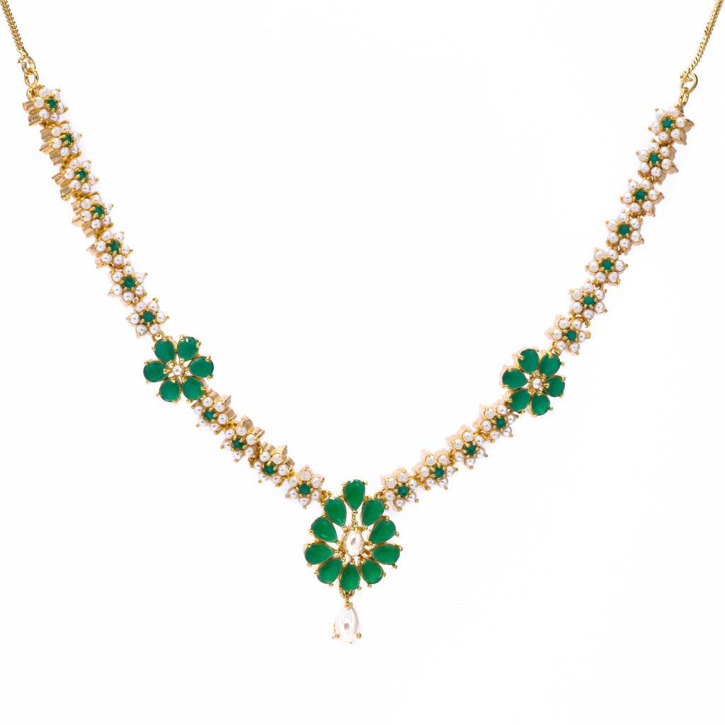 Pearl Petal | Luxury CZ Crystal Necklace Set