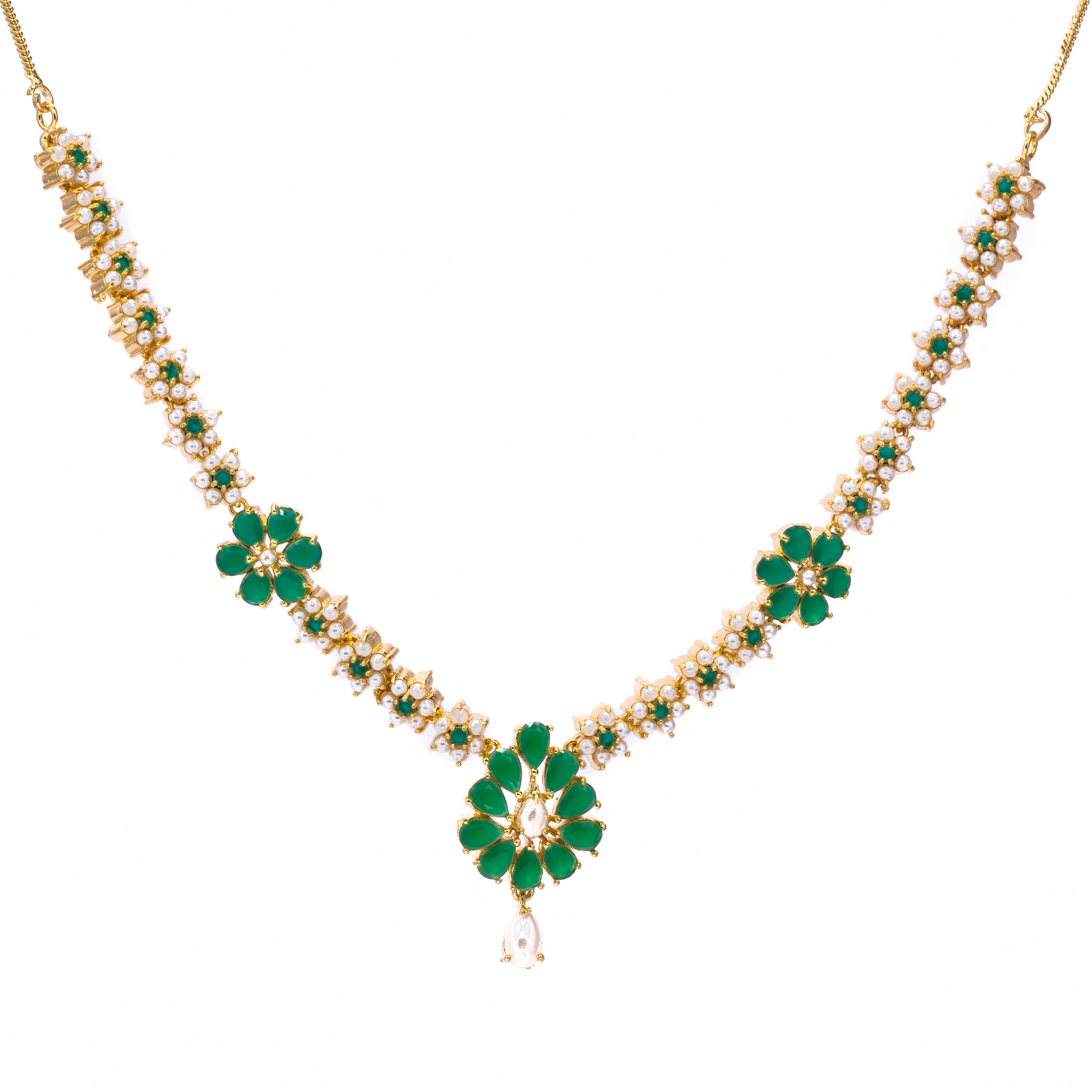 Pearl Petal | Luxury CZ Crystal Necklace Set