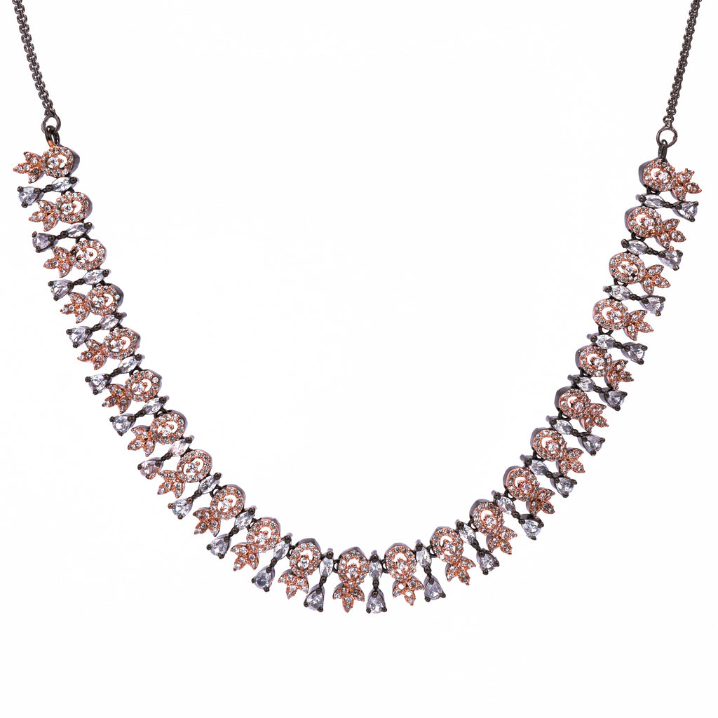 Black Rose Reverie | Premium CZ Crystal Necklace Set