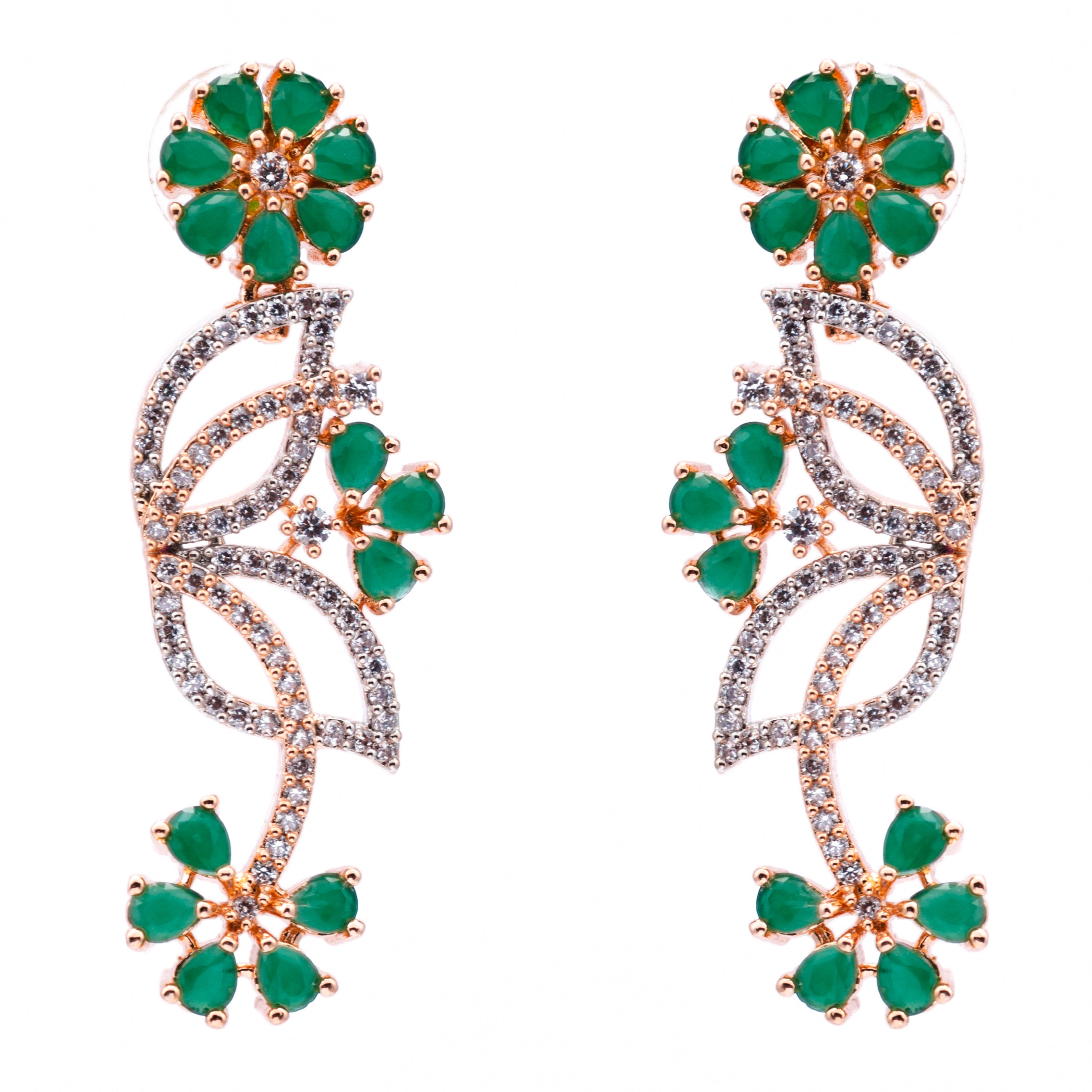 Emerald Age Drop | Premium CZ Crystal Necklace Set