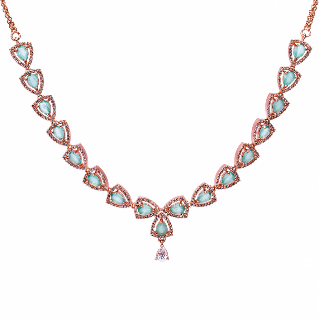 Rose Fire | Premium CZ Crystal Necklace Set