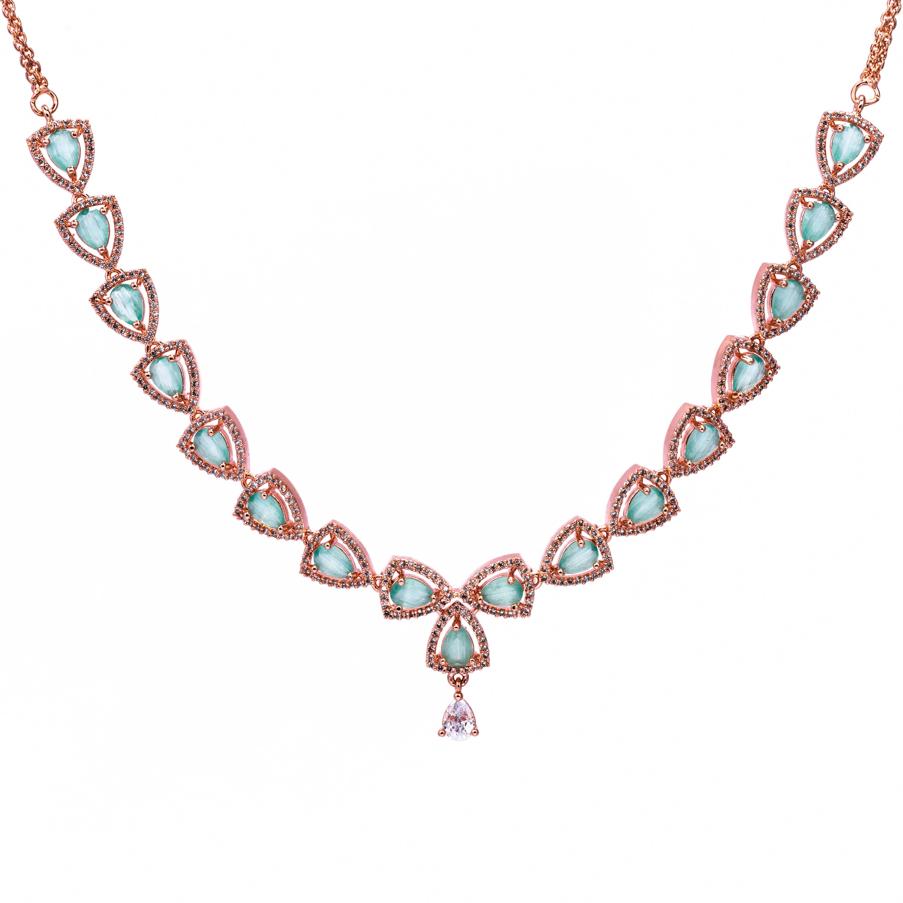 Rose Fire | Premium CZ Crystal Necklace Set