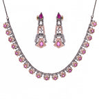 Black Rosy Serenity | Premium CZ Crystal Necklace Set