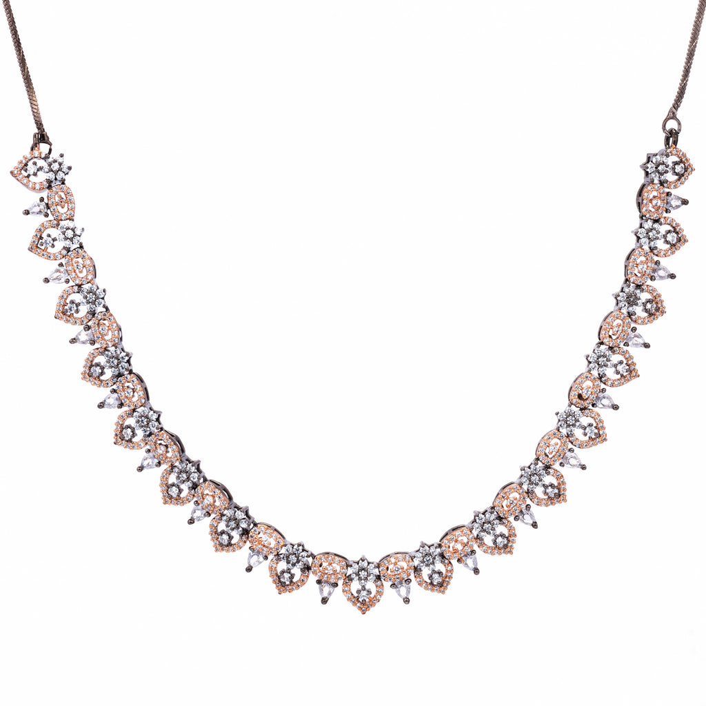 Black Gold Charmer | Premium CZ Crystal Necklace Set