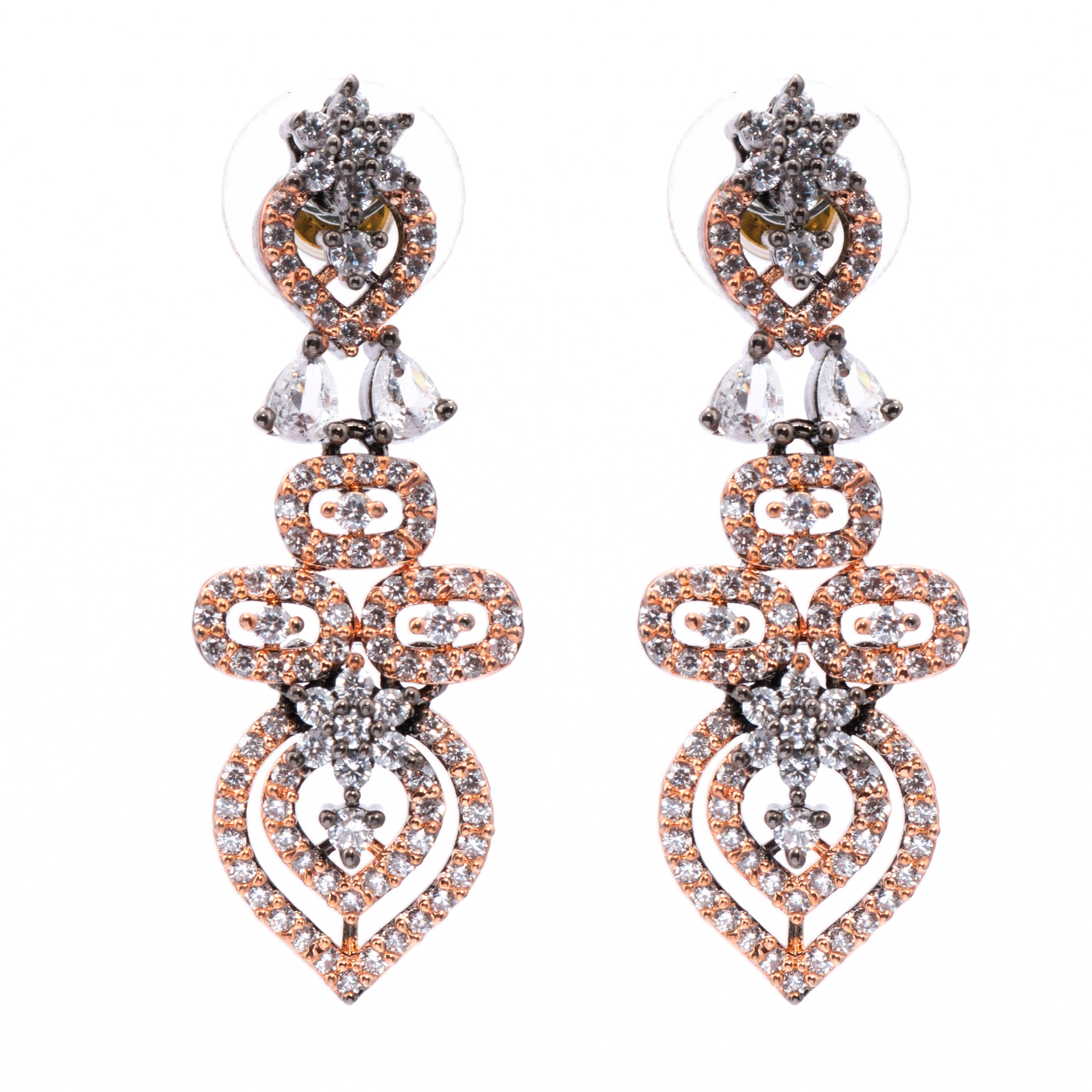 Black Gold Charmer | Premium CZ Crystal Necklace Set