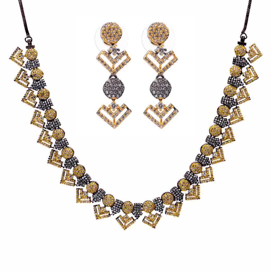 Glimmering Temple | Luxury CZ Crystal Necklace Set