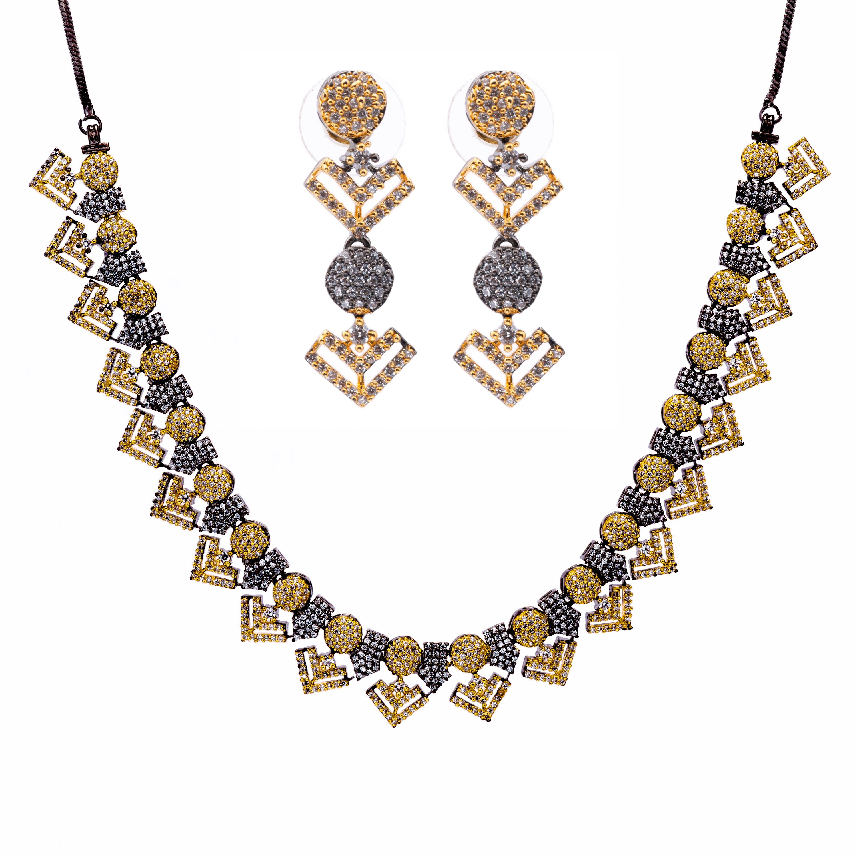 Glimmering Temple | Luxury CZ Crystal Necklace Set