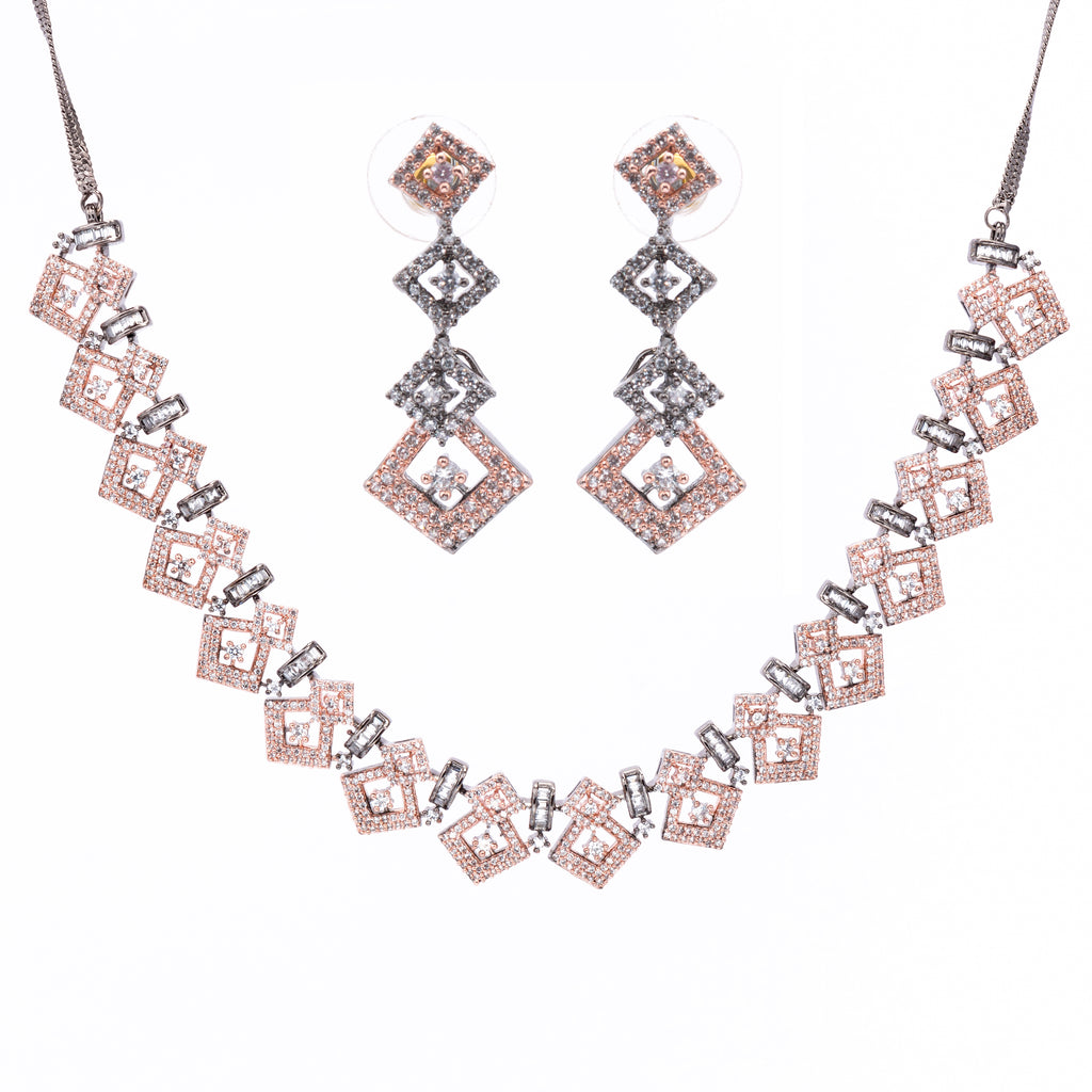 Triopus Blackgold | Premium CZ Crystal Necklace Set