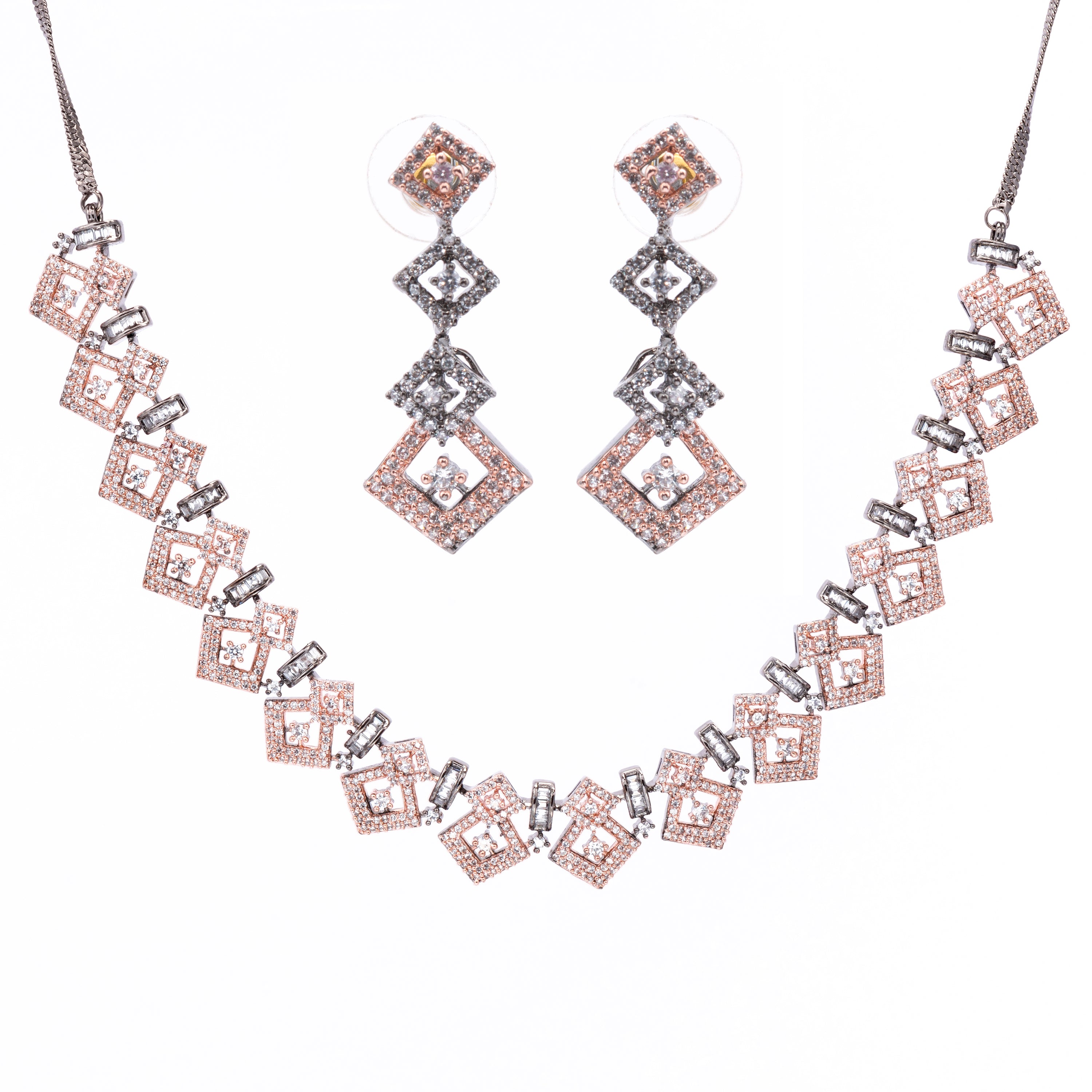 Triopus Blackgold | Premium CZ Crystal Necklace Set