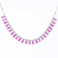 Ruby Square Ballet | Premium CZ Crystal Necklace Set