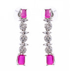 Ruby Square Ballet | Premium CZ Crystal Necklace Set