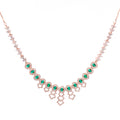 Dreamcatcher Rosy Emerald | Luxury CZ Crystal Necklace Set
