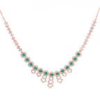 Dreamcatcher Rosy Emerald | Luxury CZ Crystal Necklace Set