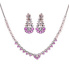 Aureate Black Ruby | Premium CZ Crystal Necklace Set