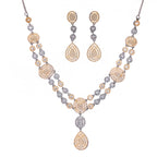 Mystique Black Gold Valor | Luxury CZ Crystal Necklace Set