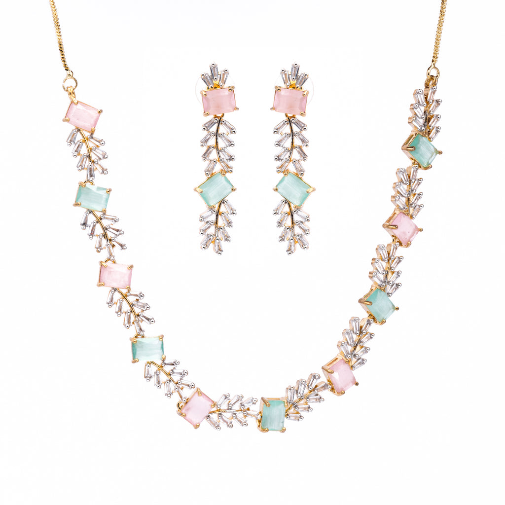 Venusian Rose | Premium CZ Crystal Necklace Set