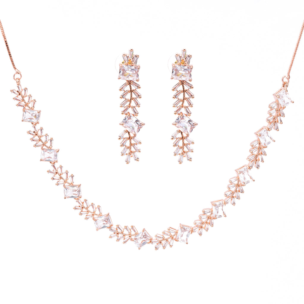 Venusian Rose | Premium CZ Crystal Necklace Set