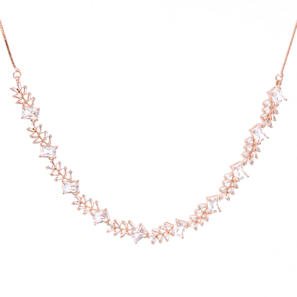 Venusian Rose | White | Premium CZ Crystal Necklace Set