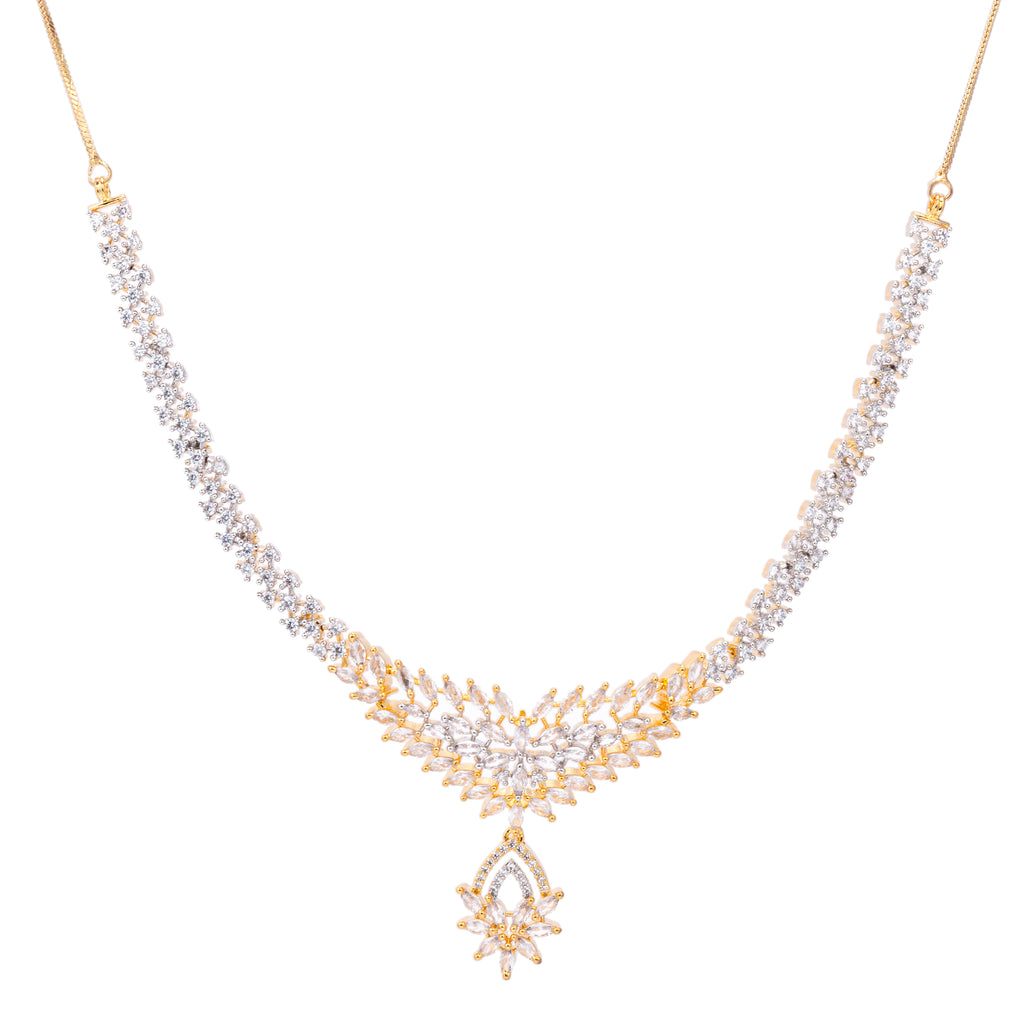 Lustrous Lily | Premium CZ Crystal Necklace Set