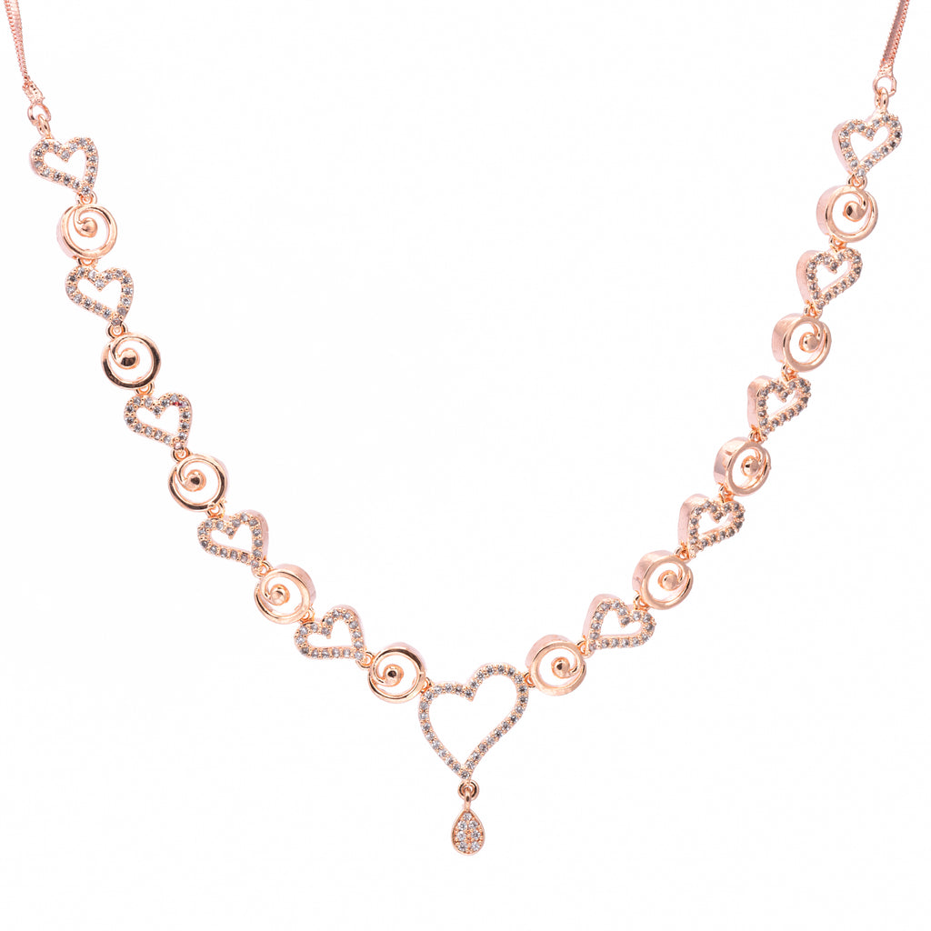 Rosy Mirage | Premium CZ Crystal Necklace Set