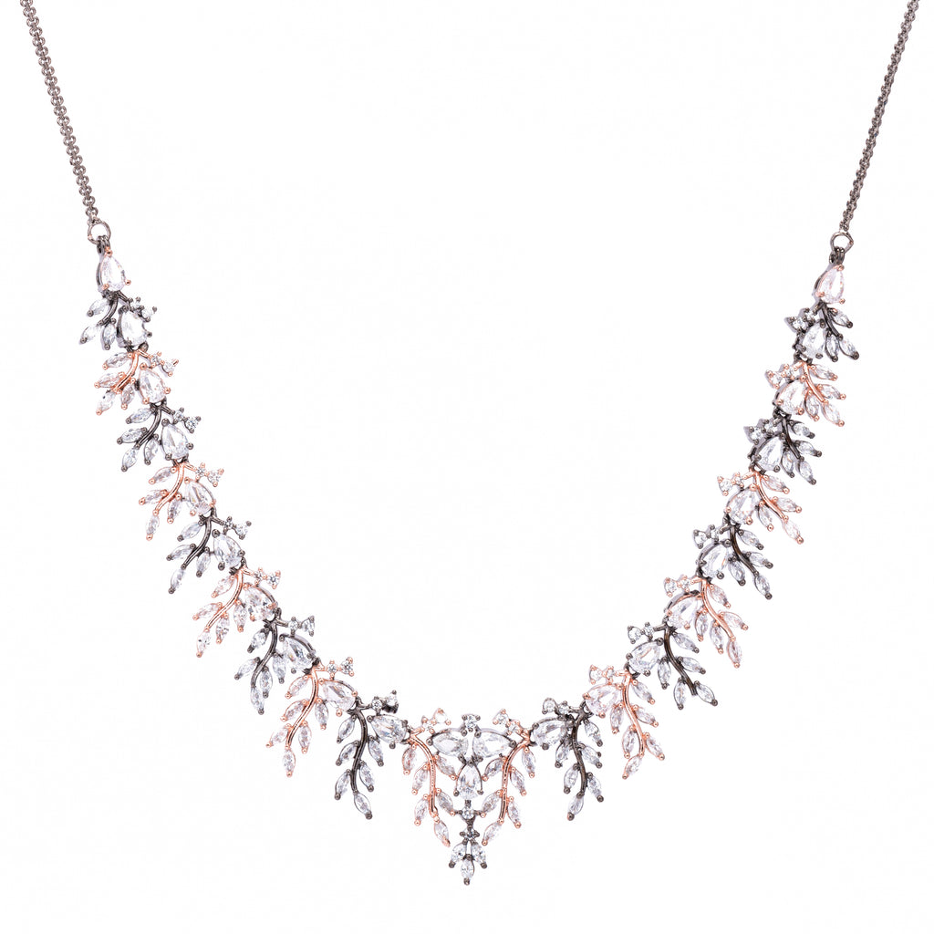 Solace Garland | White | Premium CZ Crystal Necklace Set