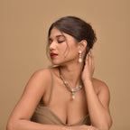 Mystique Black Gold Valor | Luxury CZ Crystal Necklace Set