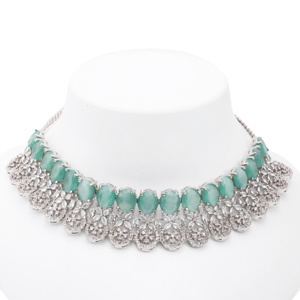 Jewel of The Mint | Luxury CZ Crystal Choker Set