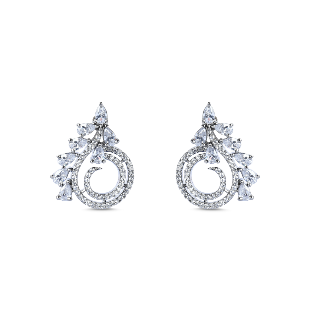 Kiosk | White | Premium CZ Crystal Stud Earring